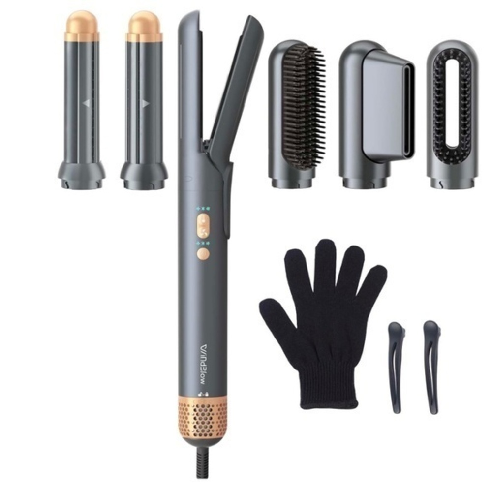 Hair Dryer Brush 6 in 1 Air Styling & Drying Multi-Styler Auto-Wrap Curlers #AM9
